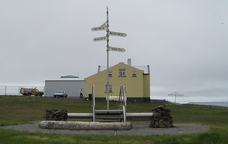 Arctic Circle marker on Grimsey island
