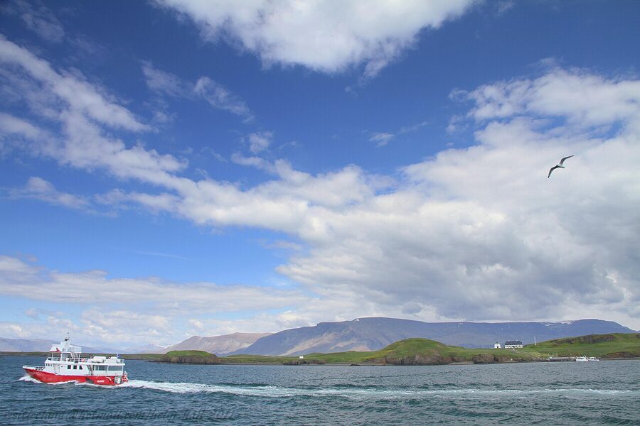 Elding whale watching boat in Reykjavik harbour