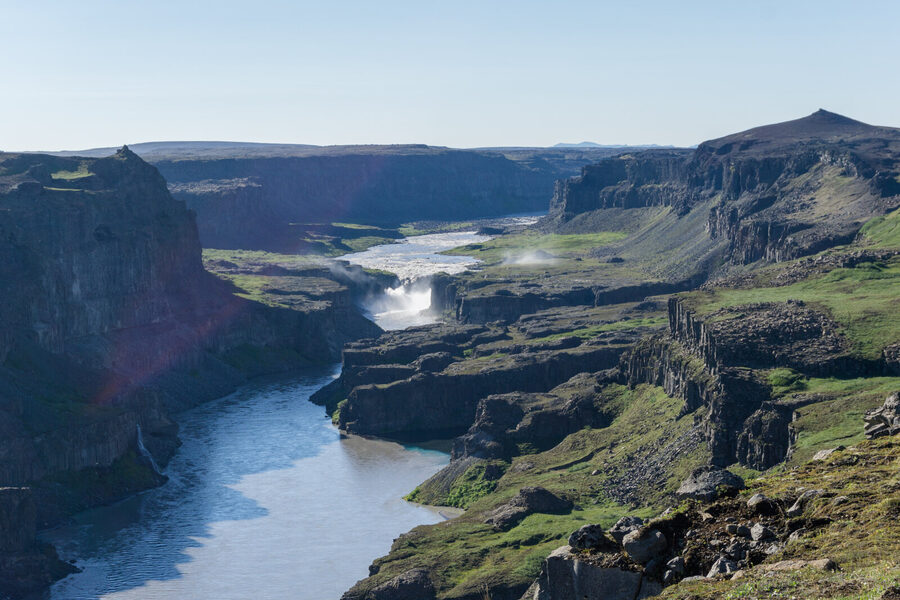 Asbyrgi horseshoe-shaped canyon in northeast Iceland near Husavik