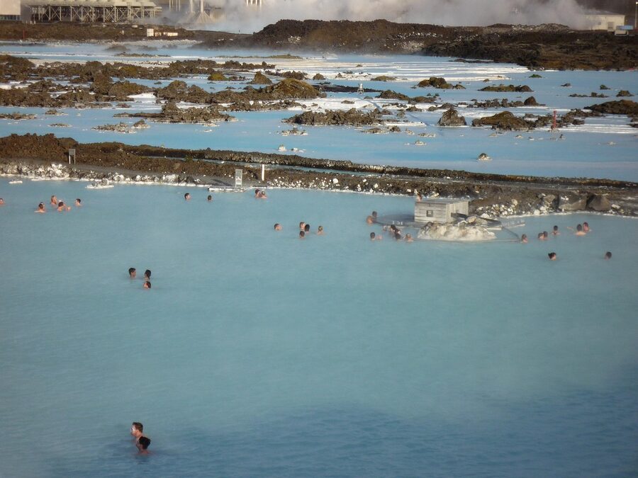Classic view of the milky-blue Blue Lagoon water