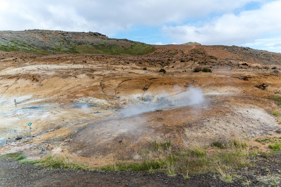 Reykjanes peninsula lava fields with sulfur