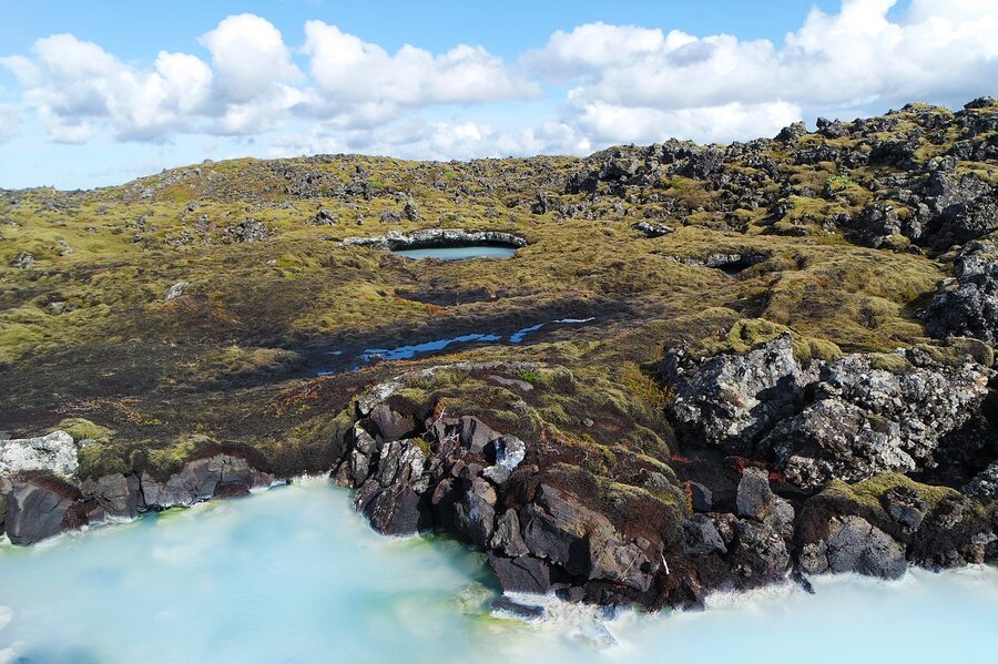 Silica mud mask scene at the Blue Lagoon