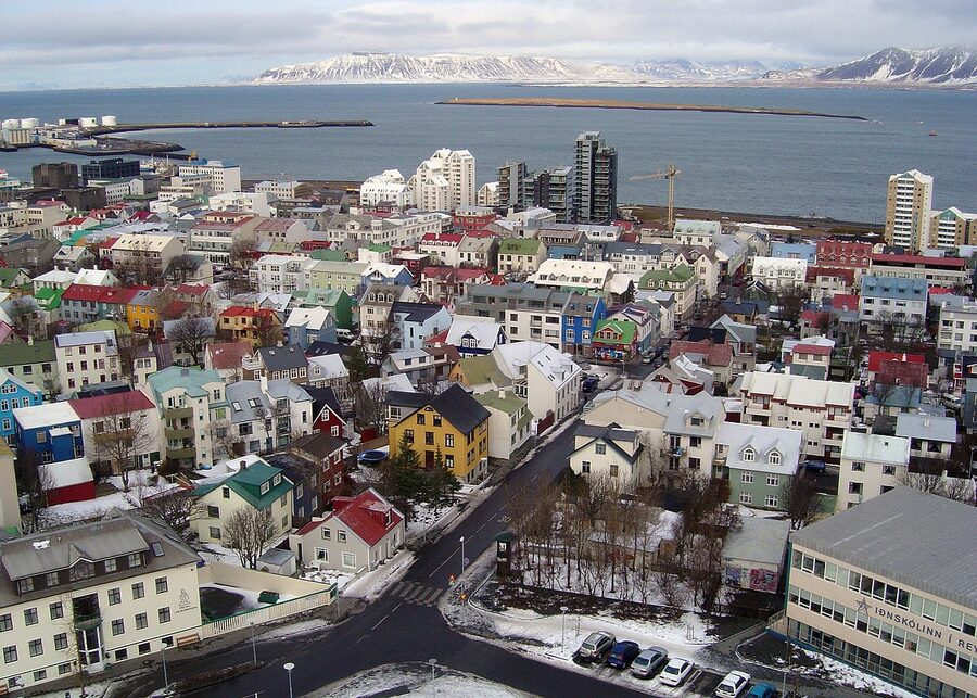 Reykjavik downtown cityscape