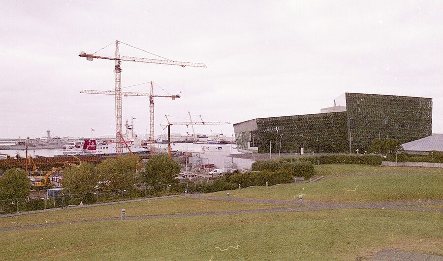 Harpa Concert Hall exterior from the harbour