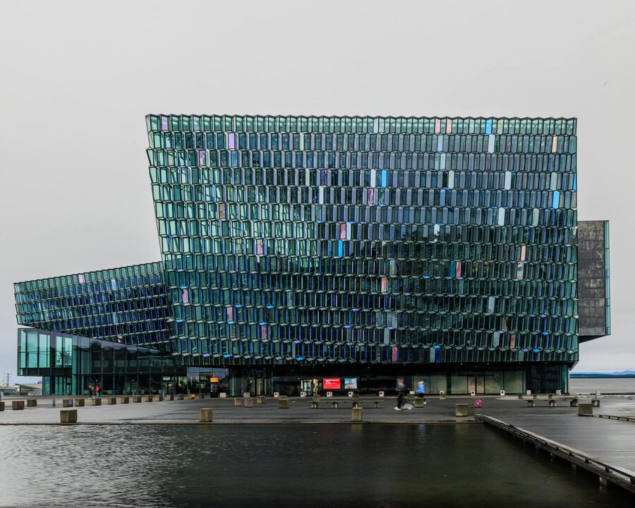 Harpa Concert Hall glass facade in Reykjavik