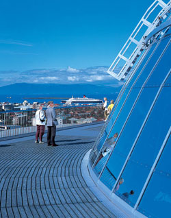 View from the Perlan viewing deck in Reykjavik