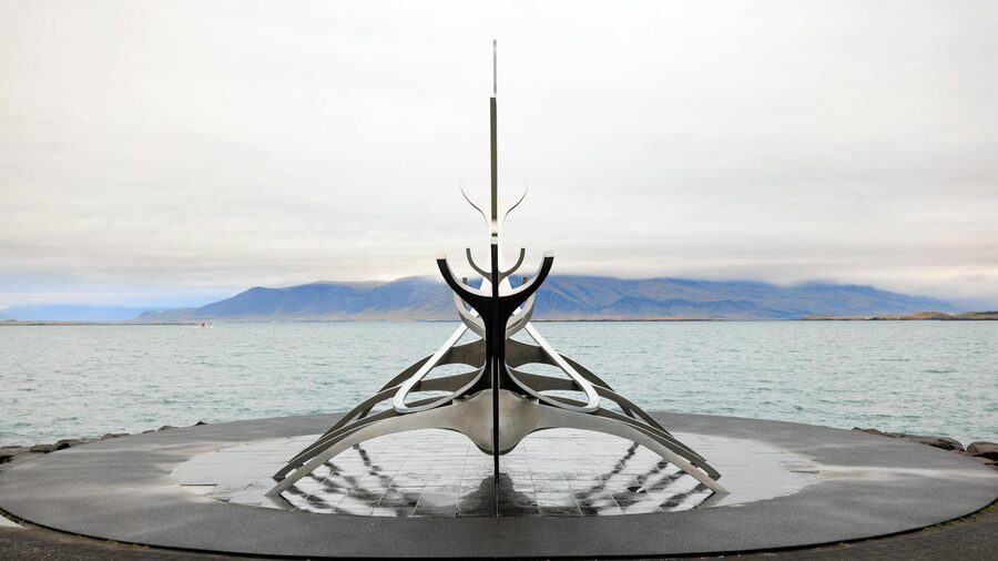 Sun Voyager sculpture on the Reykjavik waterfront