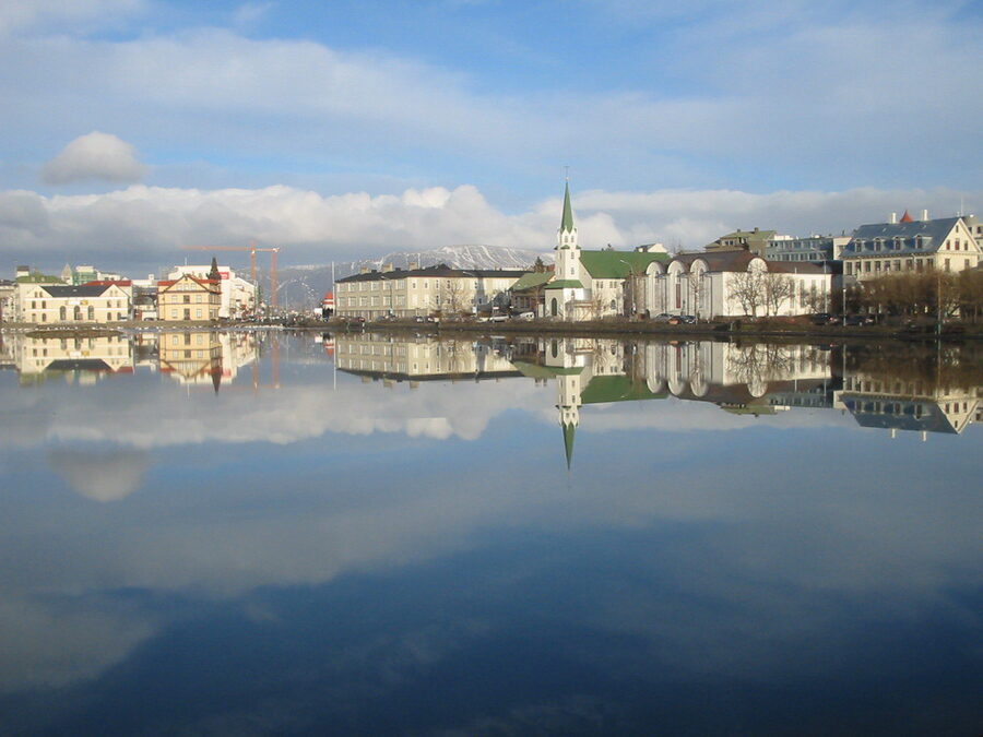 Tjörnin pond in central Reykjavik