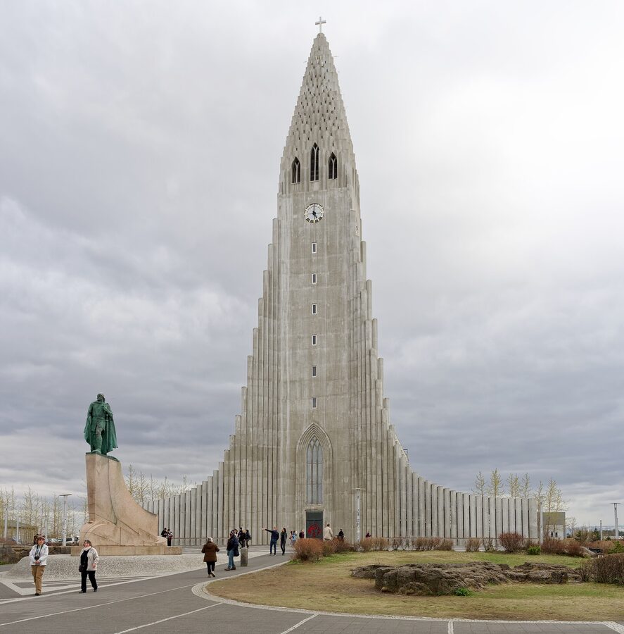 Hallgrimskirkja church standing tall in central Reykjavik