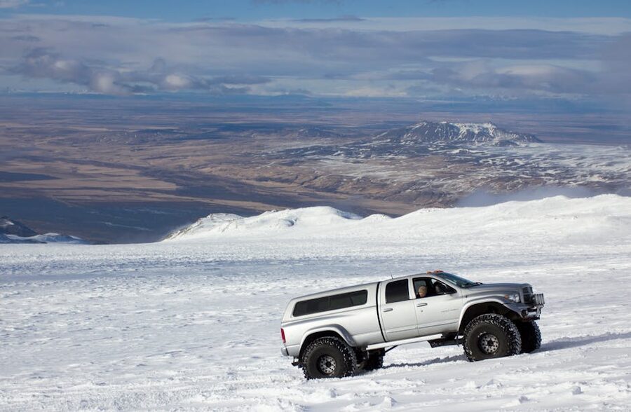 Super jeep on an Icelandic glacier