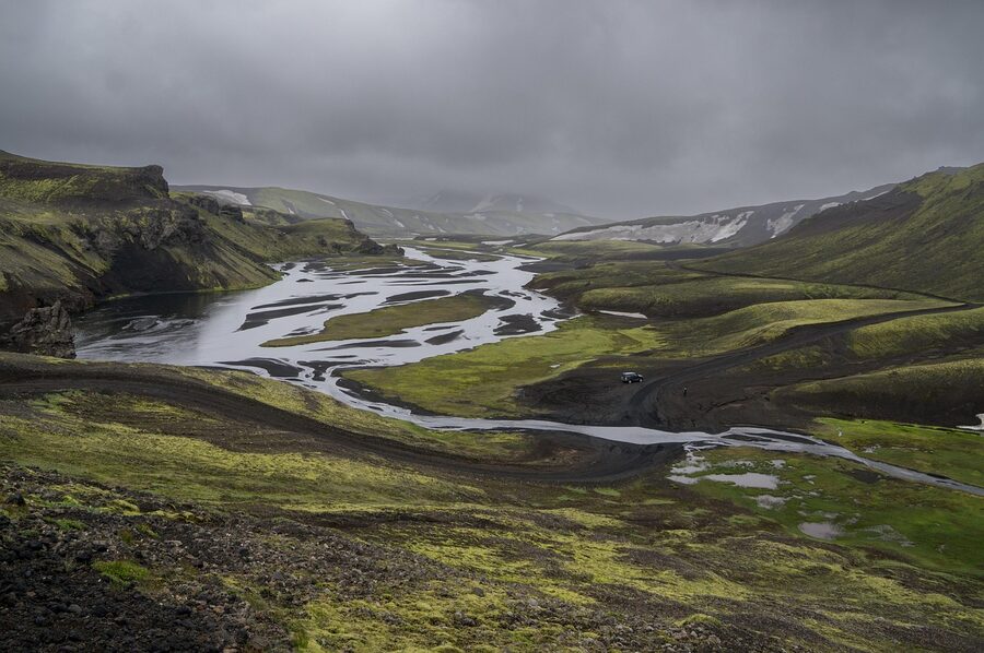 Iceland summer river landscape