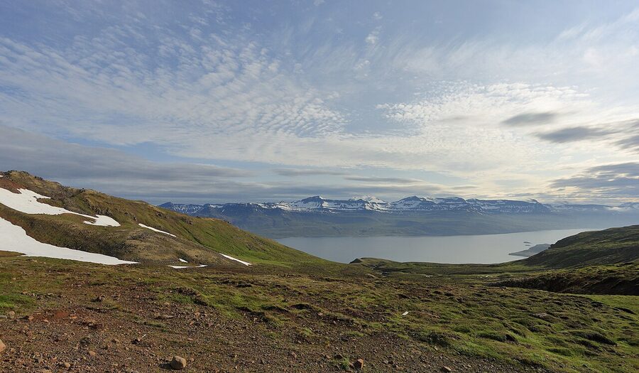 Icelandic landscape near Neskaupstadur the easternmost town in Iceland