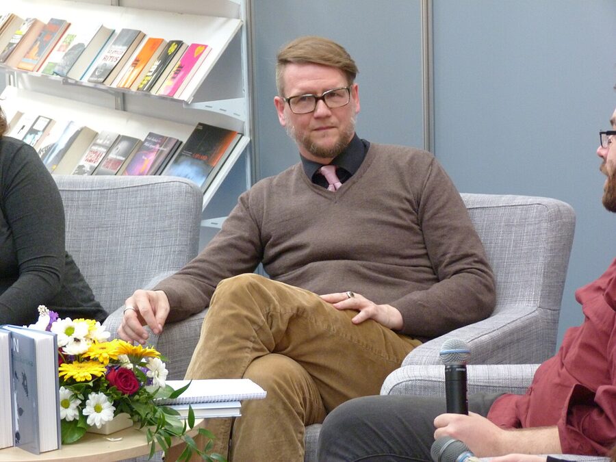 Sjón, Icelandic novelist and poet, at a Budapest book festival