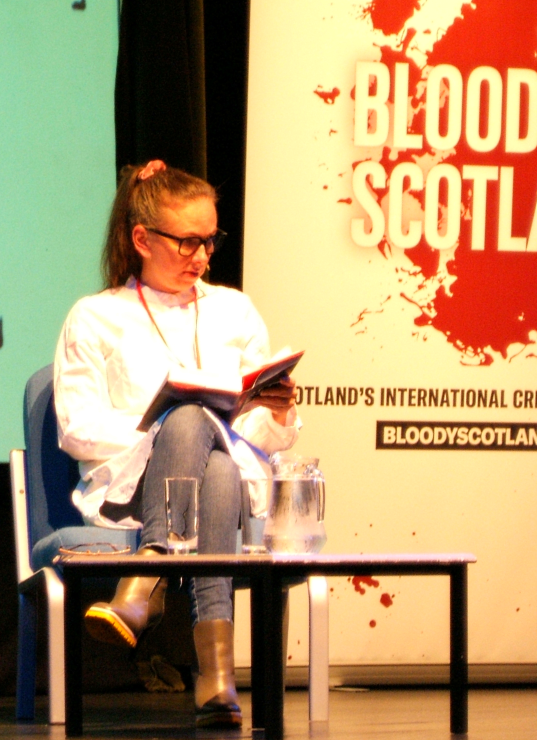 Yrsa Sigurðardóttir reading at Bloody Scotland International Crime Writing Festival 2019