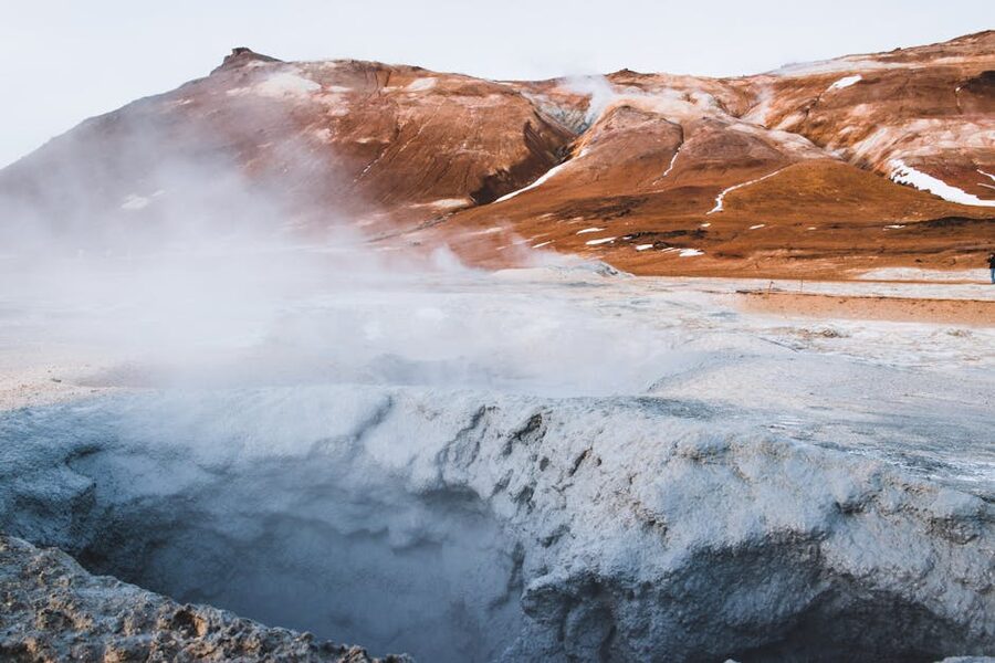 Geothermal steam vents in Iceland