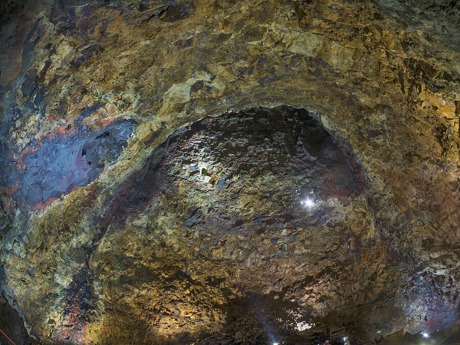 Inside the magma chamber of Thrihnukagigur volcano, Iceland