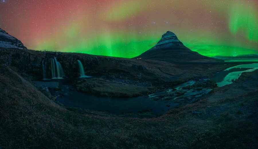 Northern Lights over Kirkjufell mountain, Iceland
