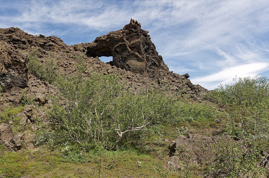 The Dimmuborgir lava formations near Lake Myvatn, north Iceland
