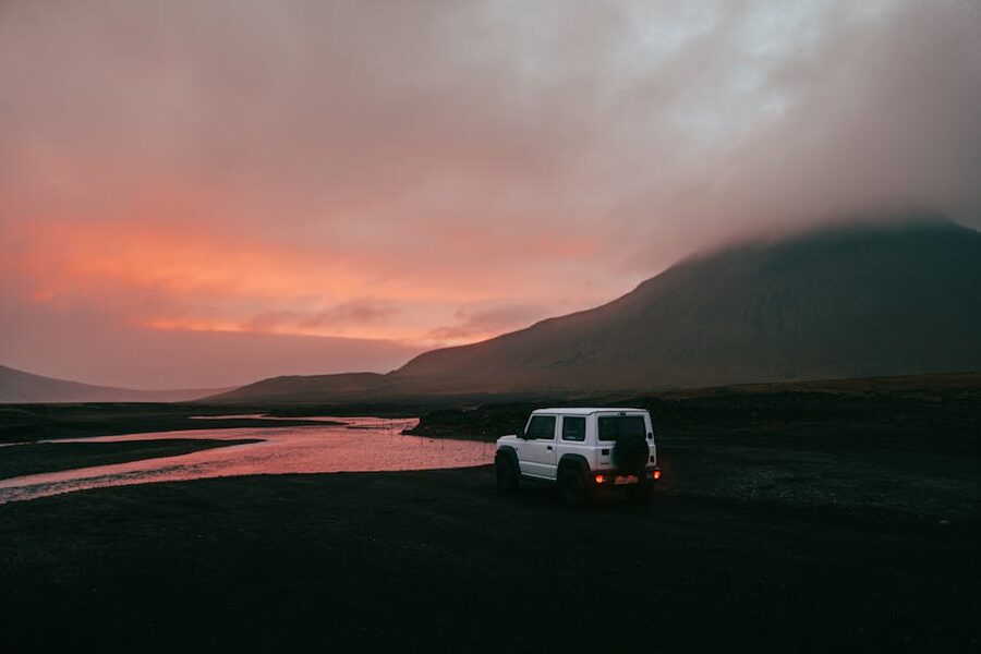 Rental car in Iceland countryside