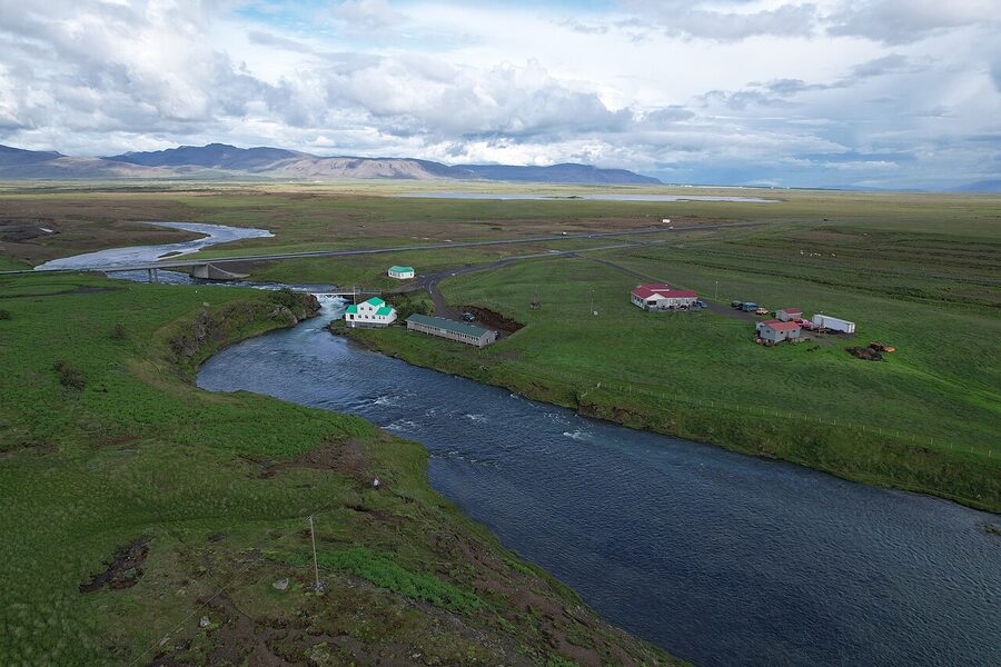 Bruarfoss blue cascades on the Bruara river