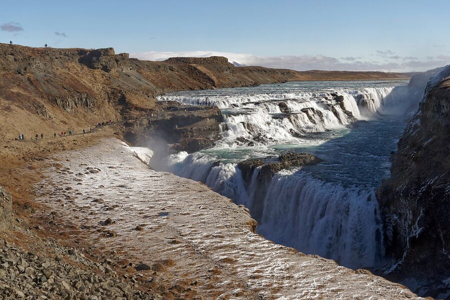 Gullfoss spray and canyon at close range