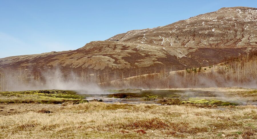 Haukadalur geothermal pools and silica terraces