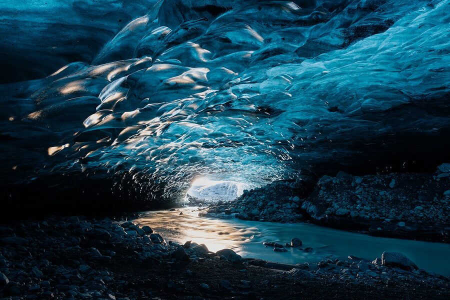 Blue ice cave in Iceland