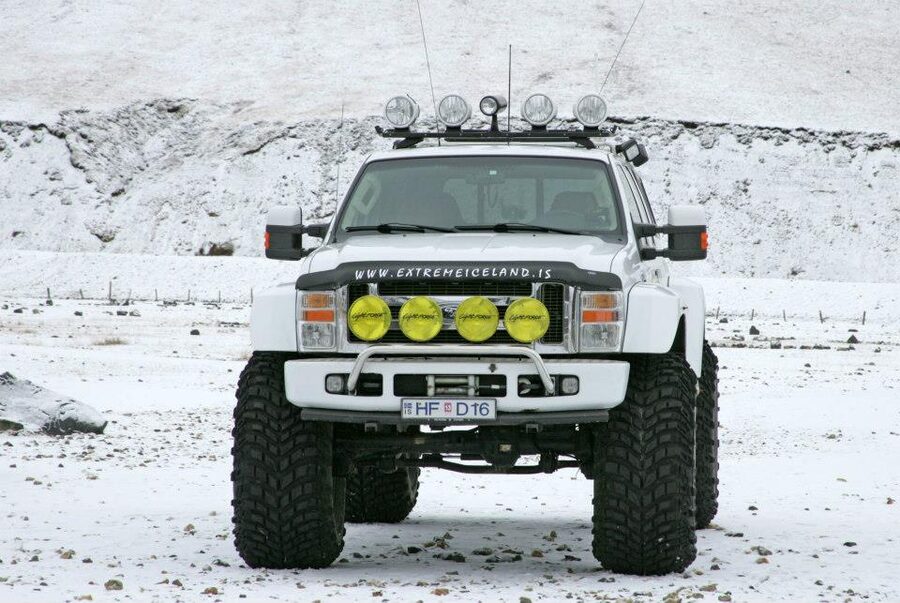 Super-jeep at the Iceland glacier base