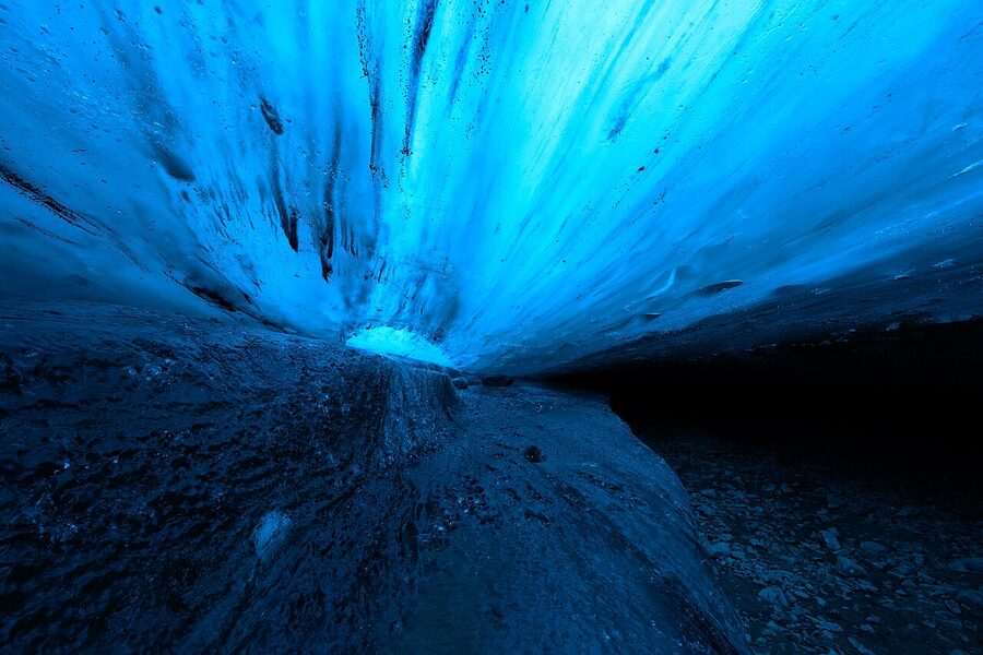 Blue roof of an Icelandic ice cave