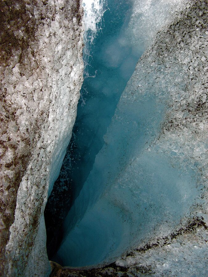 Langjokull crevasse Iceland