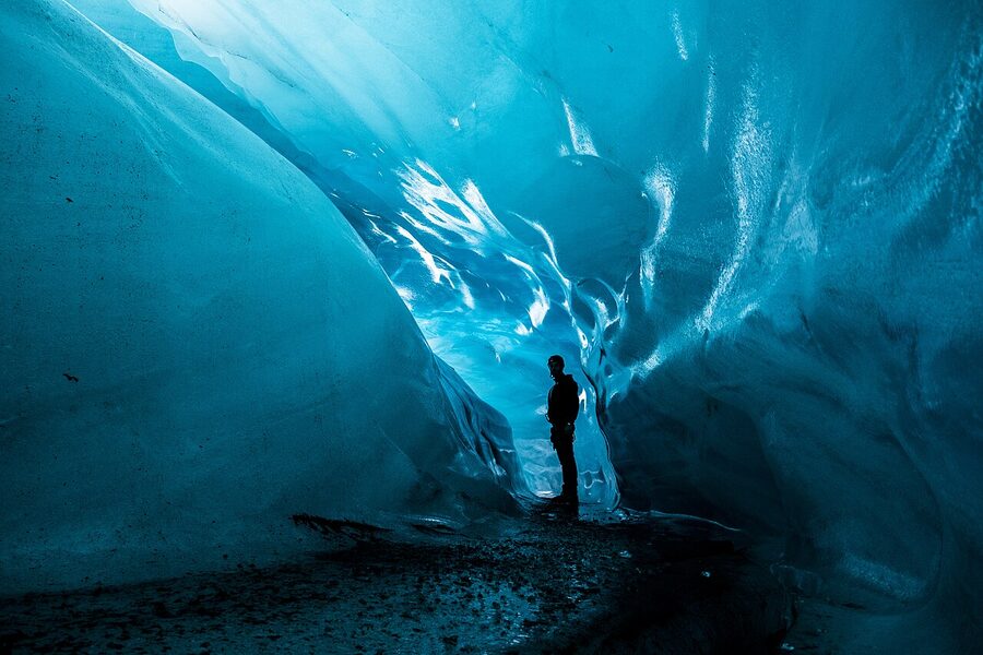 Aerial view of Vatnajokull Glacier vastness in Iceland