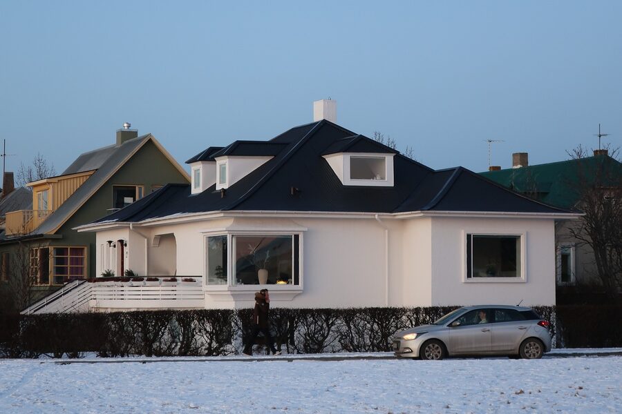 Reykjavik residential downtown street