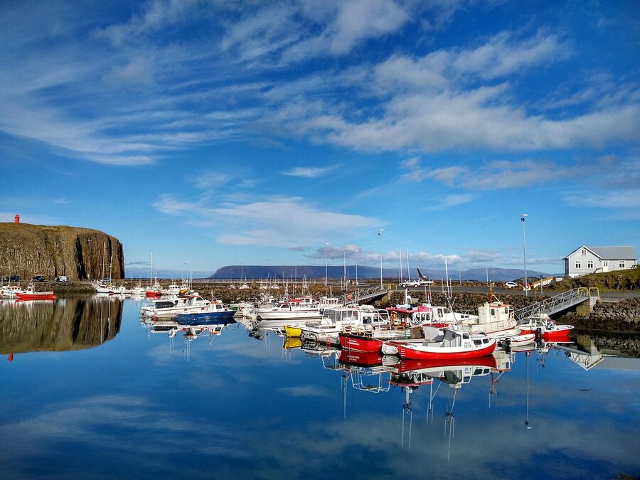 Stykkisholmur harbour Snaefellsnes peninsula Iceland