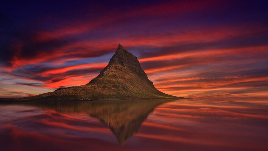 Aurora over Kirkjufell mountain at Snaefellsnes, Iceland
