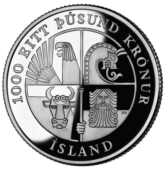 Icelandic 1000 krona coin Leif Ericson commemorative