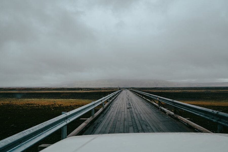 Moody road scene in Skeida og Gnupverjahreppur Iceland