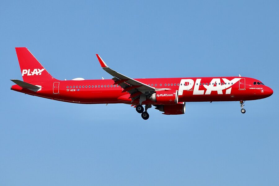 PLAY Airlines Airbus A321neo at London Stansted before the airline ceased operations