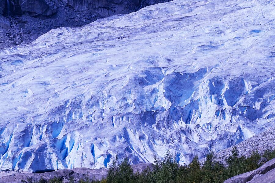 Glacier icefall and meltwater on Skaftafellsjokull Iceland