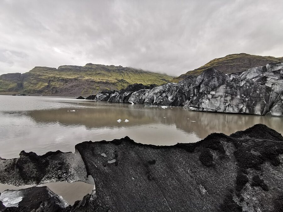 Summer meltwater on Sólheimajökull Iceland glacier