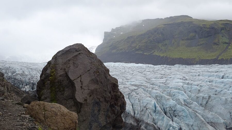 Svínafellsjökull glacier tongue from the south Iceland