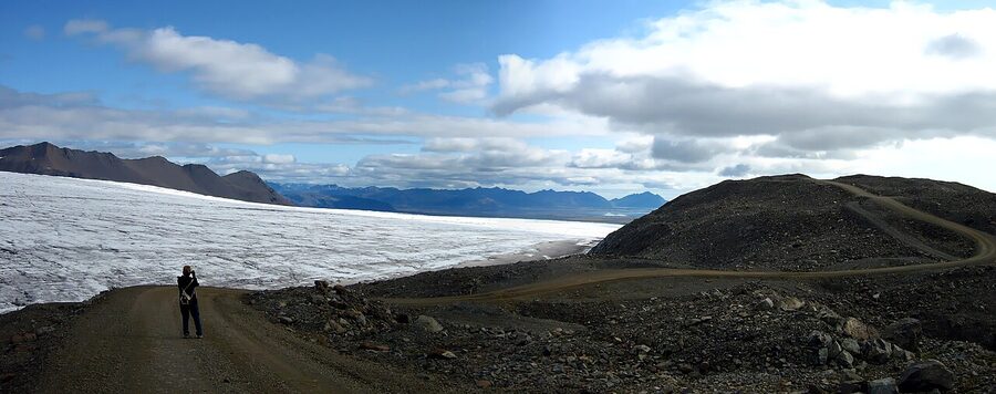 Vatnajokull glacier seen at distance in Iceland