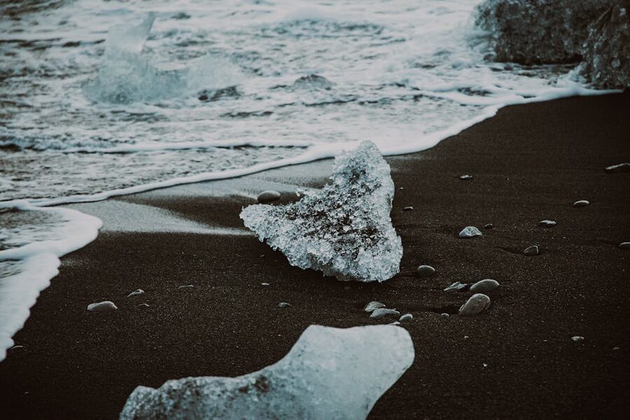 Iceberg fragments on Iceland's Diamond Beach