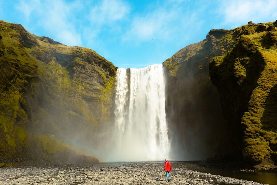 Skogafoss waterfall on Iceland's south coast