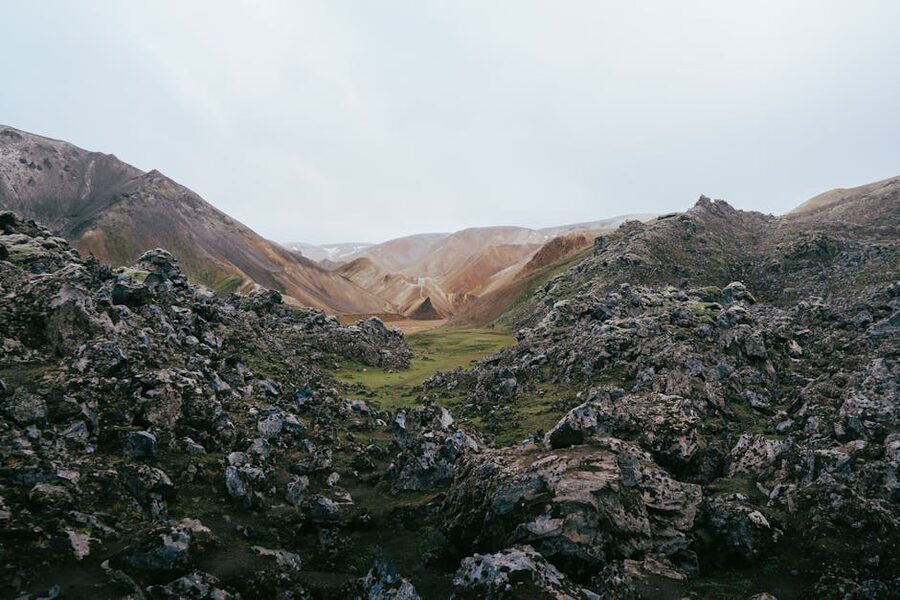 Landmannalaugar coloured mountains in the Iceland highlands