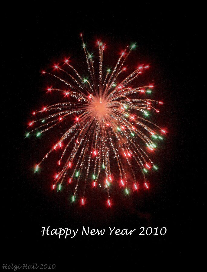 New Year fireworks over Reykjavik Iceland