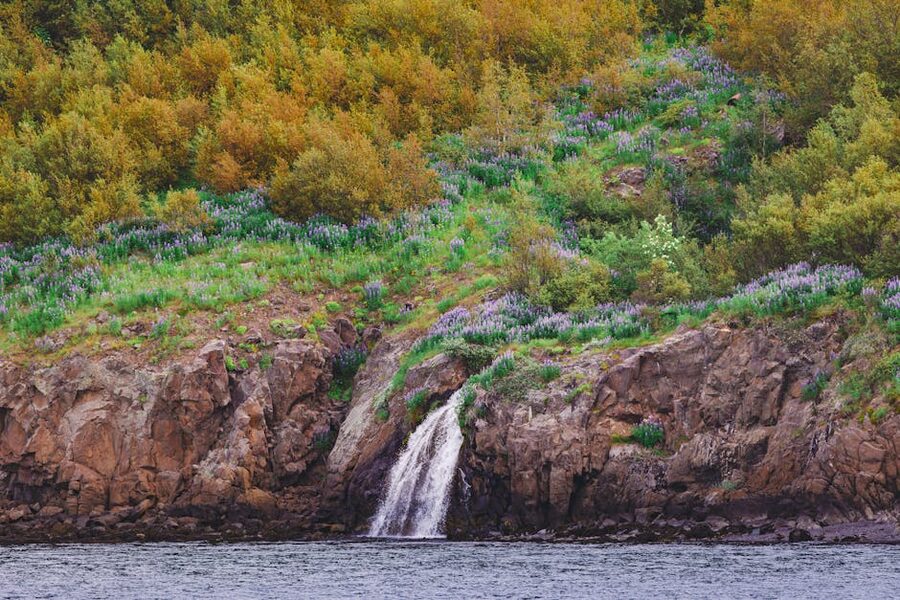 Akureyri Iceland aerial view with surrounding mountains and fjord
