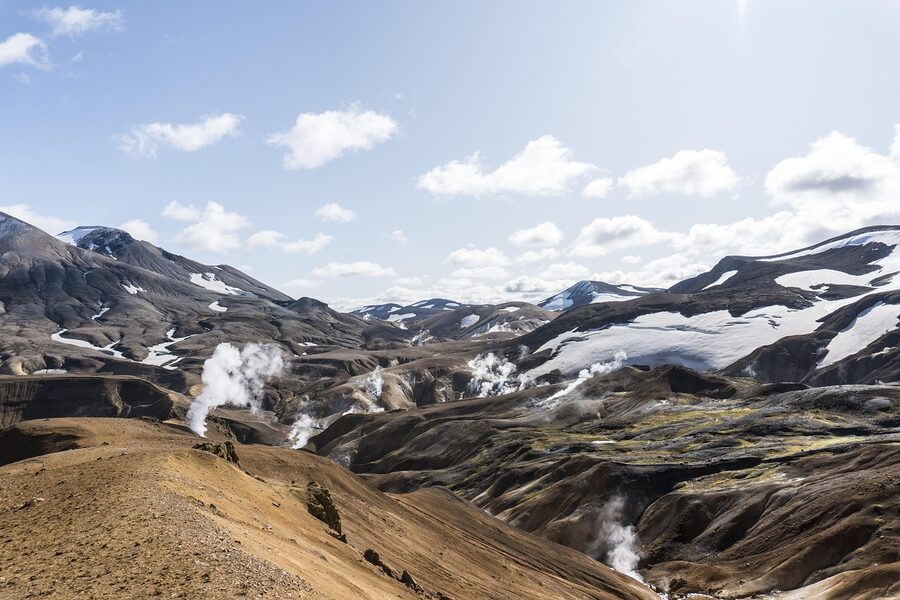 Hveravellir hot springs in the Icelandic Highlands