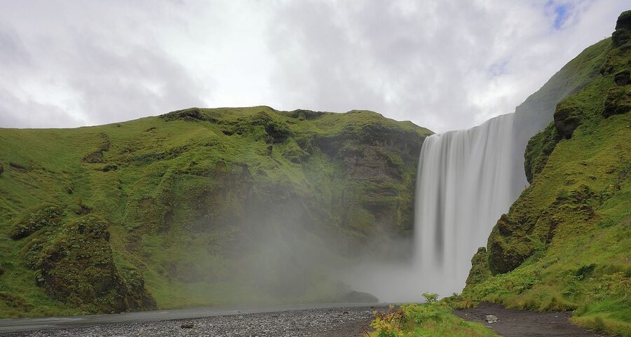 Skogafoss waterfall on the South Coast of Iceland