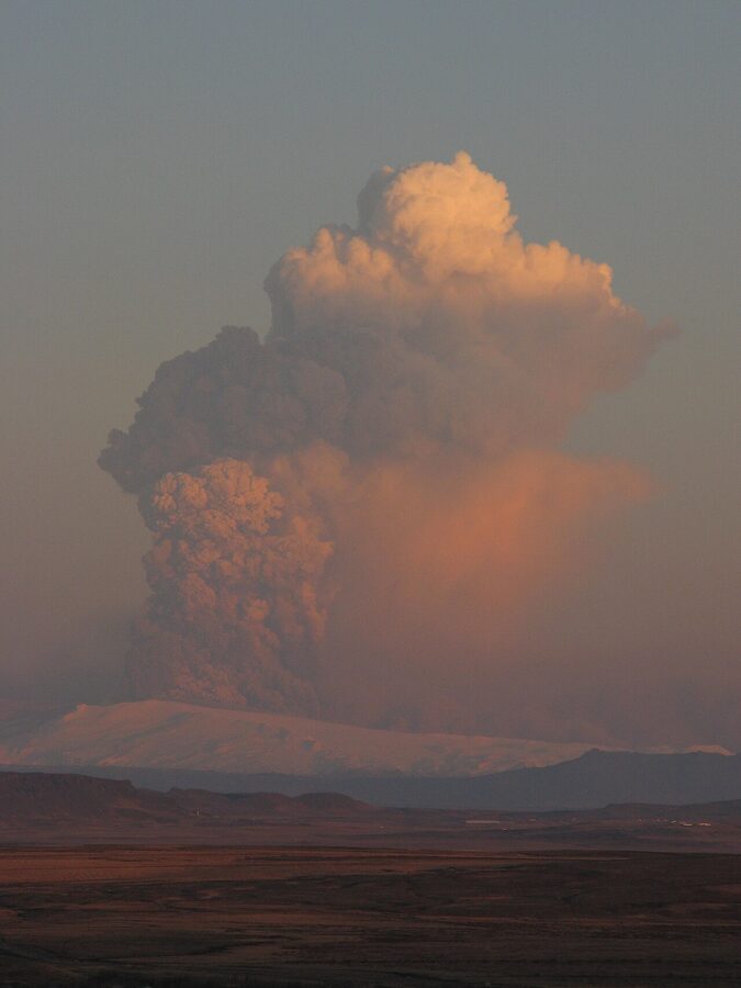 Eyjafjallajökull glacier and volcano in southern Iceland
