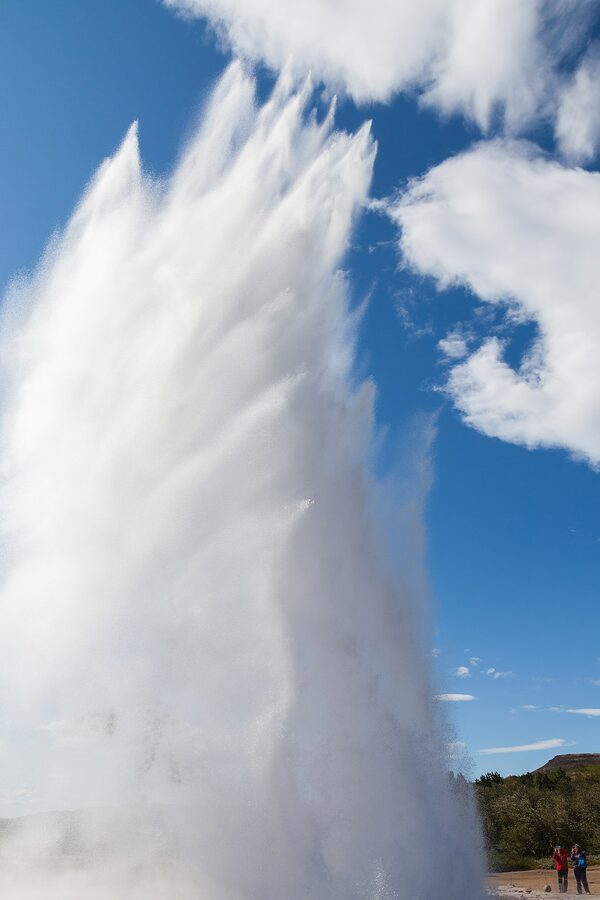 Strokkur geyser erupting at Geysir in Iceland